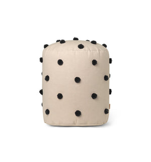 Pouf en coton écru et noir - Sozon