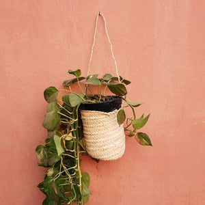 Panier à suspendre en feuilles de palmier M - artisanat marocain - Sozon