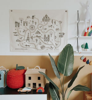 Carte de PARIS en tissu Rose in April - Sozon