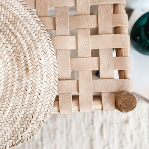 Petit banc traditionnel marocain en cuir - Sozon