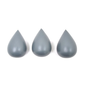 Set de 3 patères GOUTTE - Gris ciment - Sozon