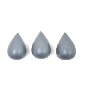 Set de 3 patères GOUTTE - Gris ciment - Sozon