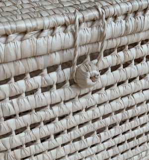 Malle tressée en feuilles de palmier - grand modèle - Sozon