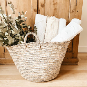 Grand panier tressé - artisanat marocain