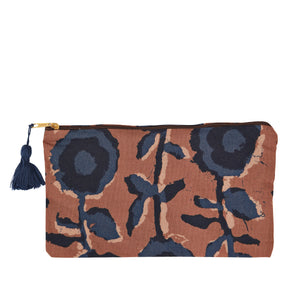 Petite trousse fleurs avec pompon